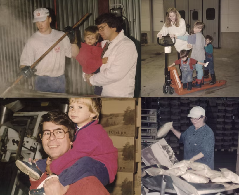 The SnackCo founding family making chips together in the early LantChips days